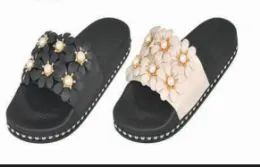24 Wholesale Womens Platform Wedge Flip Flops Sandals Pearl Floral Anti Slip Summer Slides