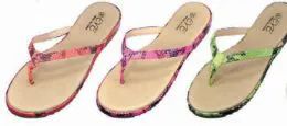 24 Wholesale Womens Colored Leopard Print Lip Flops Summer Slippers Sandals Beach Casual