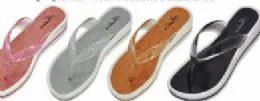 48 Wholesale Womens Jelly Flat Glitter Flip Flop Thong Sandal Shoes