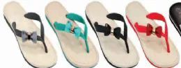 36 Wholesale Womens Flat Sandals Bow Embellished Flip Flops Sandal