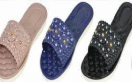 48 Wholesale Womens Slides Rhinestone Glitter Slip On Footbed Platform Sandals