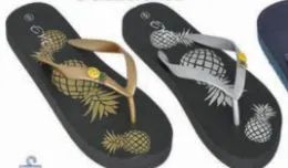 36 Wholesale Womens Graphic Print Flip Flop Thong Sandal Beach Pool Or Everyday