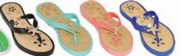 48 Wholesale Womens Comfort Thong Style Flip Flops Sandals With Embellishment
