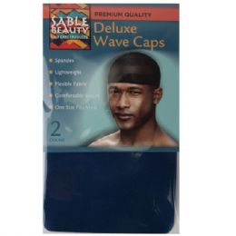 120 Wholesale Sable Beauty Deluxe Wave Cap 2 Pack Navy