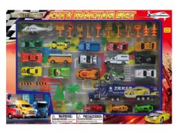 12 Pieces Diecast City Racing Set With Stage Map - Toy Sets
