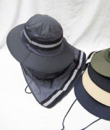 24 Wholesale Mens Mesh Boonie / Hiking Hat