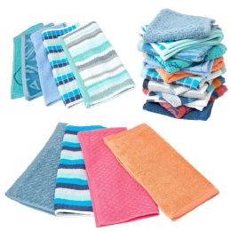 288 Wholesale Closeout Hand Towels In Assorted Colors And Patterns - Bulk Case Of 144 Towels