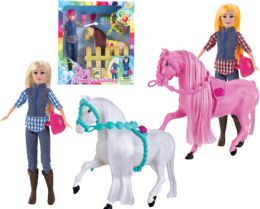 18 Pieces Beauty Doll W/horse Play Set - Dolls