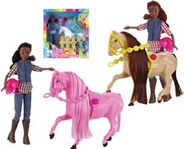 18 Pieces Beauty Doll W/horse Play Set - Dolls
