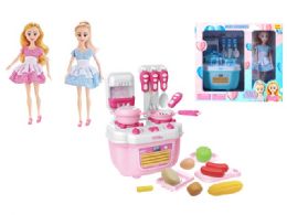 12 Wholesale Beauty Doll With Kitchen Play Set