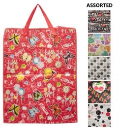 120 Wholesale Shopping Bag Assorted Print 26x21x10 in