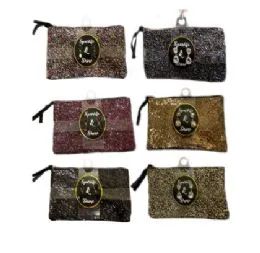 48 Bulk Fashion Glitter Bag 8x5in W/ Earrings