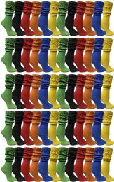 60 Bulk Yacht & Smith Women's Slouch Socks Size 9-11 Assorted Bright Color Boot Socks