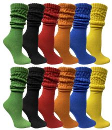 12 of Yacht & Smith Women's Assorted Colored Slouch Socks Size 9-11
