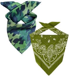 Camo And Army Green Cotton Bandanna 22x22 Inch Cotton Free Shipping