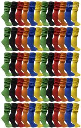 120 Wholesale Yacht & Smith Women's Slouch Socks Size 9-11 Assorted Bright Color Boot Socks