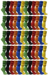 60 Pairs Yacht & Smith Women's Assorted Colored Slouch Socks Size 9-11 - Womens Crew Sock