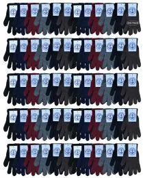 120 Pairs Yacht & Smith Men's Winter Gloves, Magic Stretch Gloves In Assorted Solid Colors - Winter Gloves