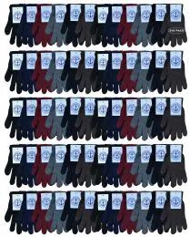 240 Wholesale Yacht & Smith Men's Winter Gloves, Magic Stretch Gloves In Assorted Solid Colors