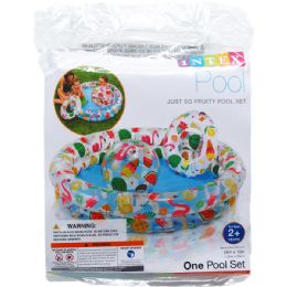 12 Wholesale 48"x10" Just So Fruity Pool W/ 20" Ball&ring In Poly Bag, 2+