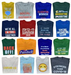 72 Wholesale Mens And Womens Unisex CoviD-19 Saying T Shirts 100% Cotton - Size Small