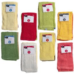 64 Pieces Towels 2pk Bar Mop 13x16 Random Assorted Colors Peggable See N2#2114-2bmt - Home Accessories