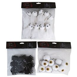 18 Wholesale Garland 5ft 9pc 3asst Icons Spider/ghost/eyeball Hlwn Pbh