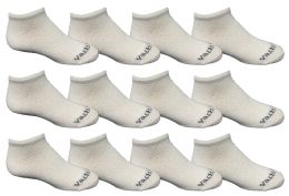 48 Pairs Yacht & Smith Kids Unisex 97% Cotton Low Cut No Show Loafer Socks Size 6-8 Solid White - Girls Ankle Sock