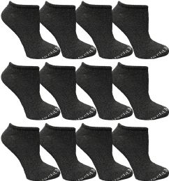 12 Wholesale Yacht & Smith Women's Gray No Show Ankle Socks Size 9-11