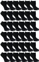 36 Wholesale Yacht & Smith Womens 97% Cotton Light Weight No Show Ankle Socks Solid Black