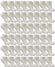 48 Pairs Yacht & Smith Womens 97% Cotton Light Weight No Show Ankle Socks Solid White - Womens Ankle Sock