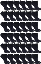 36 Pairs Yacht & Smith Womens 97% Cotton Light Weight No Show Ankle Socks Solid Navy - Womens Ankle Sock