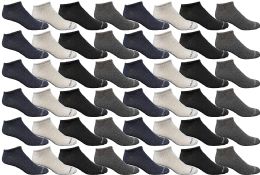 48 Wholesale Yacht & Smith Wholesale Men's Cotton Shoe Liner Training Socks Size 10-13 (assorted, 48)
