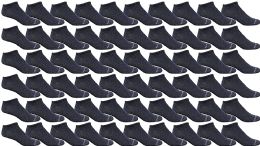 60 Wholesale Yacht & Smith Mens 97% Cotton Light Weight No Show Ankle Socks Solid Navy