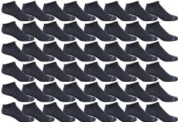 48 Pairs Yacht & Smith Mens 97% Cotton Light Weight No Show Ankle Socks Solid Navy - Mens Ankle Sock