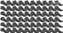 72 Wholesale Yacht & Smith Mens 97% Cotton Light Weight No Show Ankle Socks Solid Gray