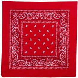 36 Wholesale Yacht & Smith 22x22 Inch Cotton Red Paisley Bandanna