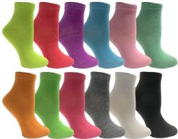 12 of Yacht & Smith Women's Assorted Neon Colored Low Cut Ankle Socks Size 9-11