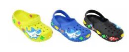 36 Pieces Toddlers Clogs With Printed Sharks - Girls Footwear