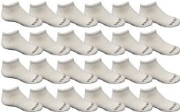 24 Pairs Yacht & Smith Unisex 97% Cotton Shoe Liner Training Socks Size 6-8, No Show Thin Low Cut Sport Ankle Socks White - Girls Ankle Sock