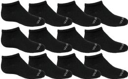 12 Pairs Yacht & Smith Unisex 97% Cotton Shoe Liner Training Socks Size 6-8, No Show Thin Low Cut Sport Ankle Socks Black - Girls Ankle Sock