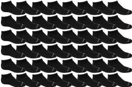 48 Wholesale Yacht & Smith Unisex 97% Cotton Shoe Liner Training Socks Size 6-8, No Show Thin Low Cut Sport Ankle Socks Black