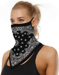 12 Wholesale Assorted Printed Neck Gaiter Scarf Shield Bandana With Ear Loops Face Cover Balaclava