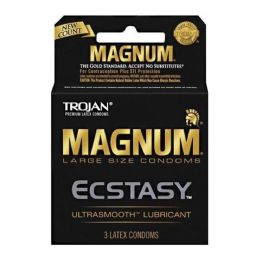 12 Wholesale Trojan Condom 3 Count Magnum Extacy