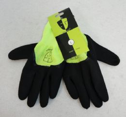 60 Units of Latex Coated Work Glove [neon Green] - Working Gloves