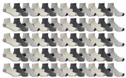 60 of Yacht & Smith Men's Cotton Assorted Colored Quarter Ankle Socks