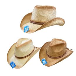 24 Bulk Classic Woven Cowboy Hat [thin Braided Hat Band]