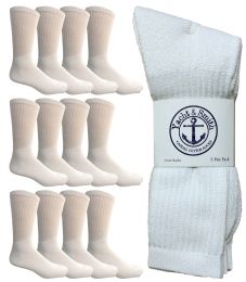 Yacht & Smith Men's Cotton Terry Cushioned King Size Crew Socks