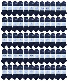 240 Pairs Yacht & Smith Kids Light Weight No Show Breathable Ankle Socks Solid Navy - Girls Ankle Sock