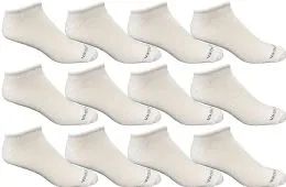 12 Pairs Yacht & Smith Kids Light Weight No Show Breathable Ankle Socks Solid White - Girls Ankle Sock